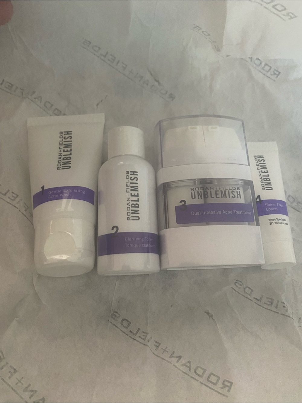 Rodan + Fields Unblemish Skincare Set - White & Purple